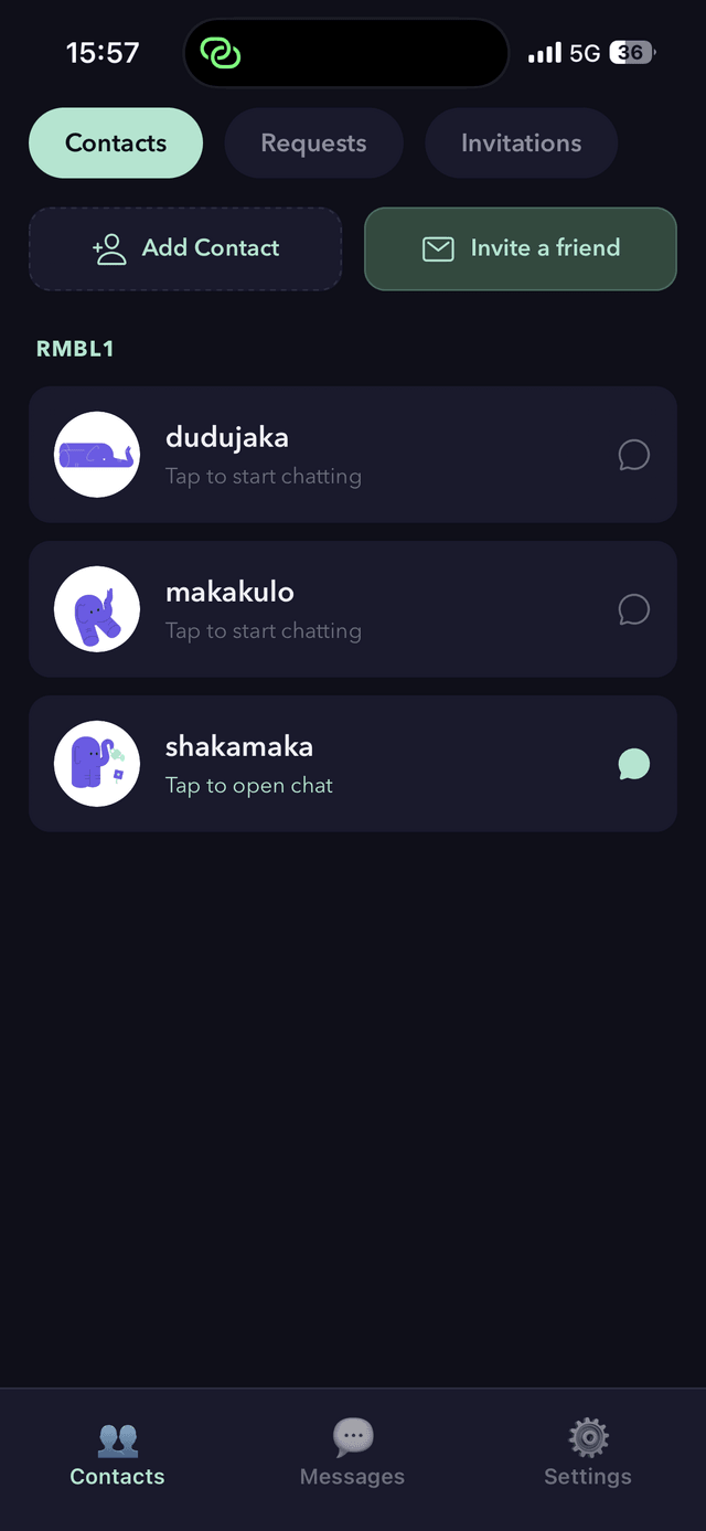 Contacts list